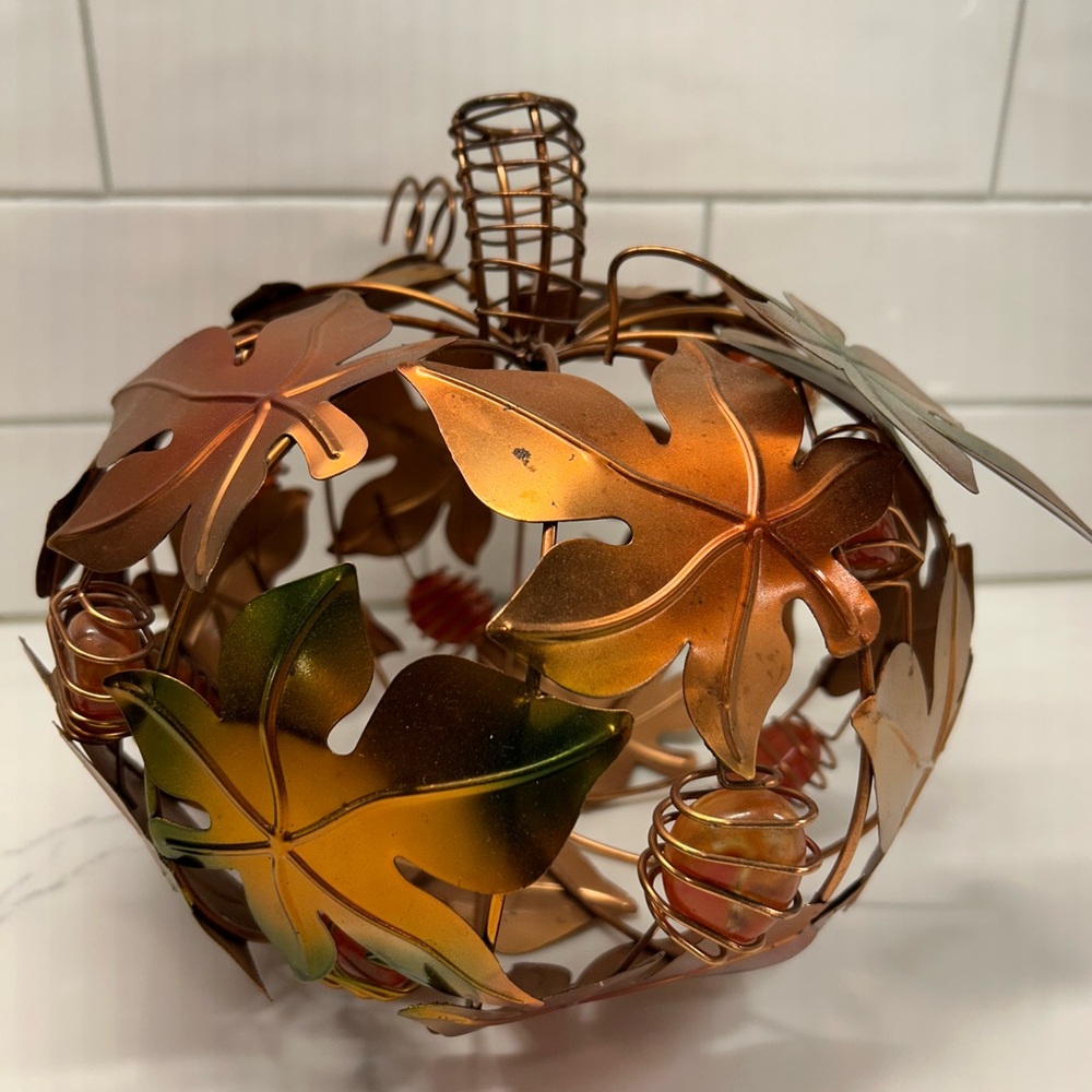 Pier 1 metal Thanksgiving Fall pumpkin decoration